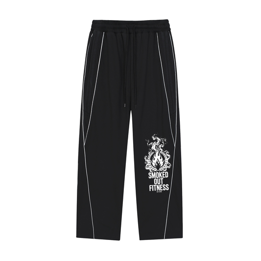 Smoked Out Fitness Reflection Striped Straight-Leg Sweatpants