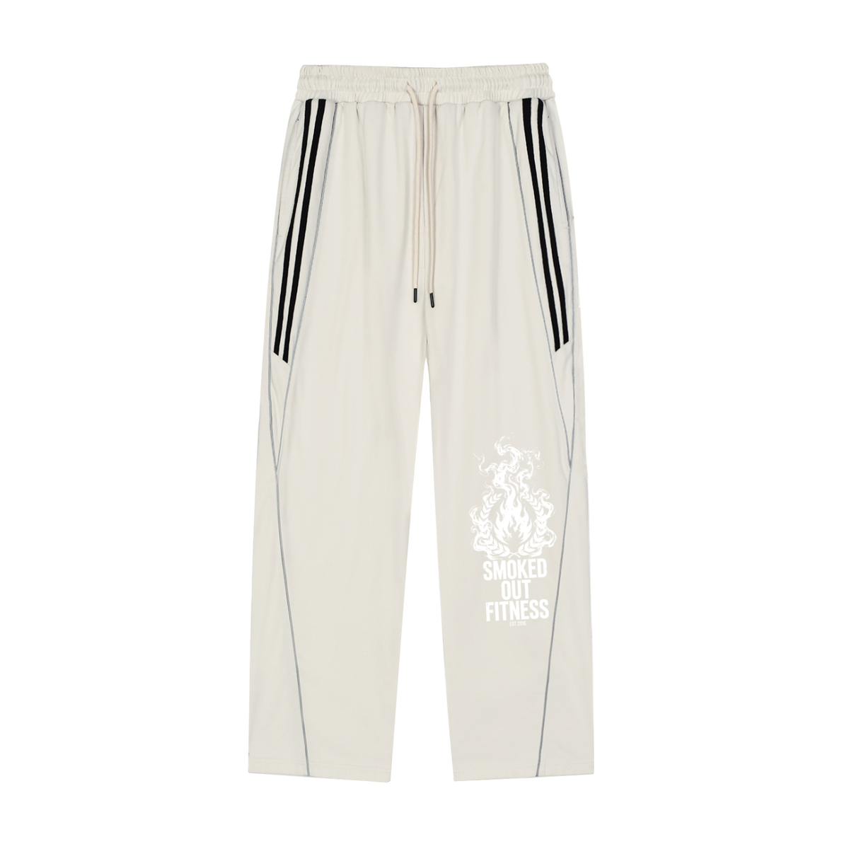Smoked Out Fitness Reflection Striped Straight-Leg Sweatpants