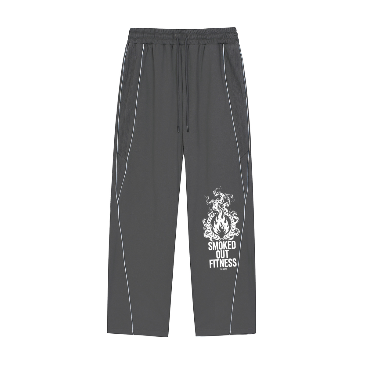 Smoked Out Fitness Reflection Striped Straight-Leg Sweatpants