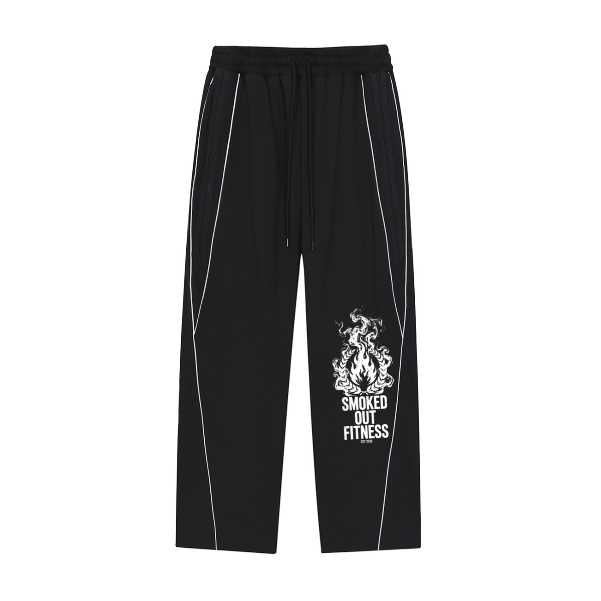 Smoked Out Fitness Reflection Striped Straight-Leg Sweatpants