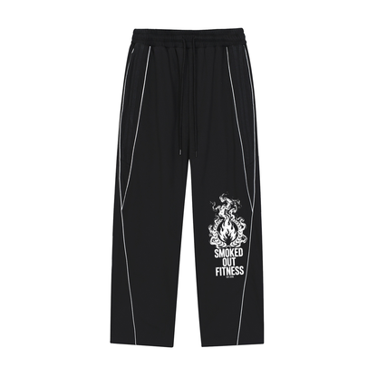 Smoked Out Fitness Reflection Striped Straight-Leg Sweatpants