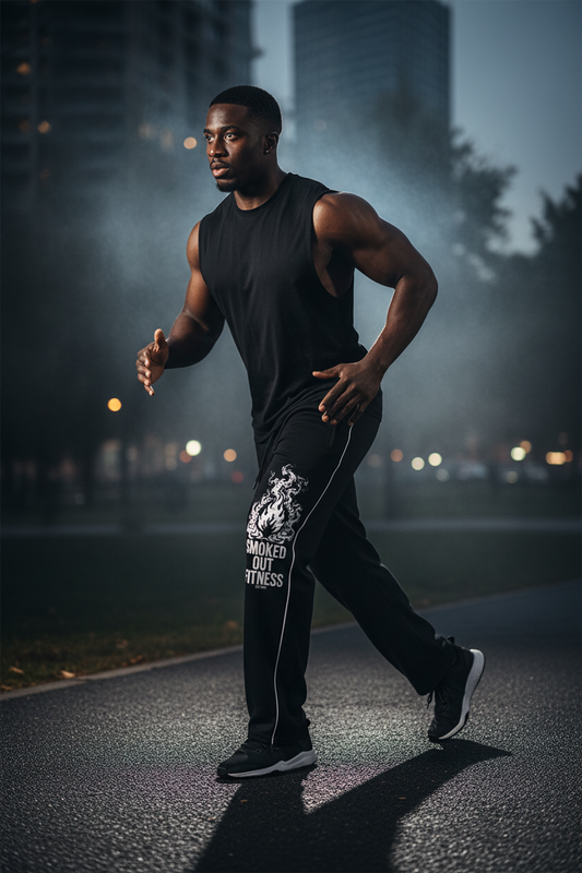 Smoked Out Fitness Reflection Striped Straight-Leg Sweatpants