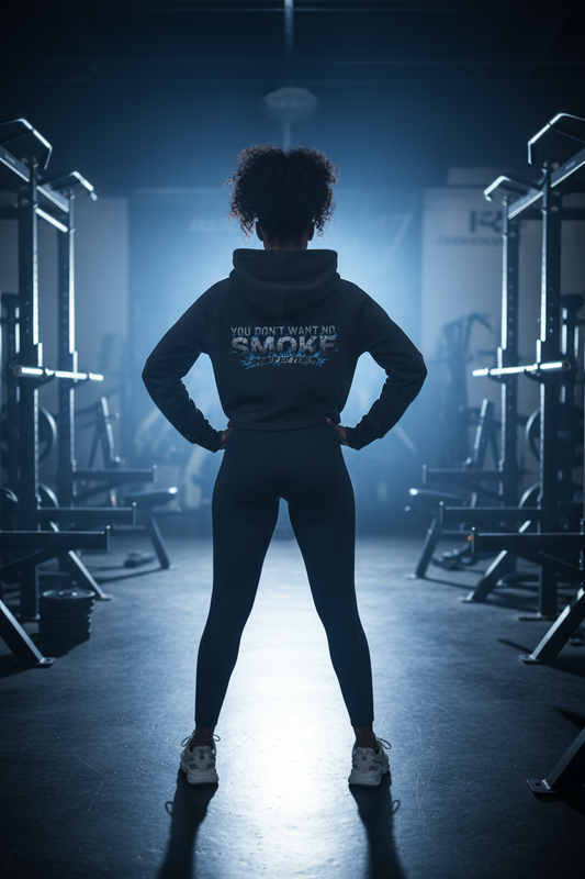 Smoked Out Fitness Cropped Half-Zip Hoodie