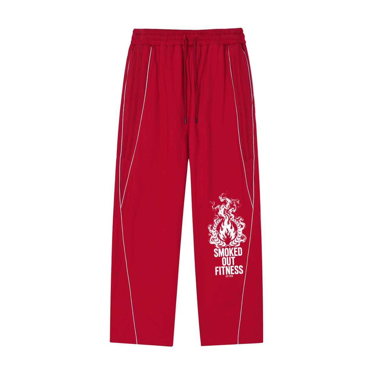 Smoked Out Fitness Reflection Striped Straight-Leg Sweatpants