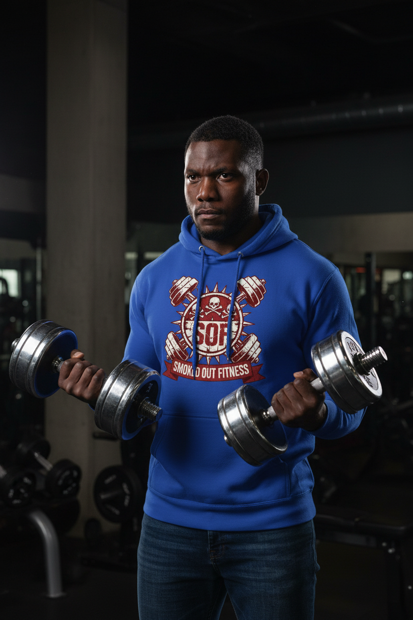 Smoked out Fitness - Crossed Dumbells Unisex Hoodie